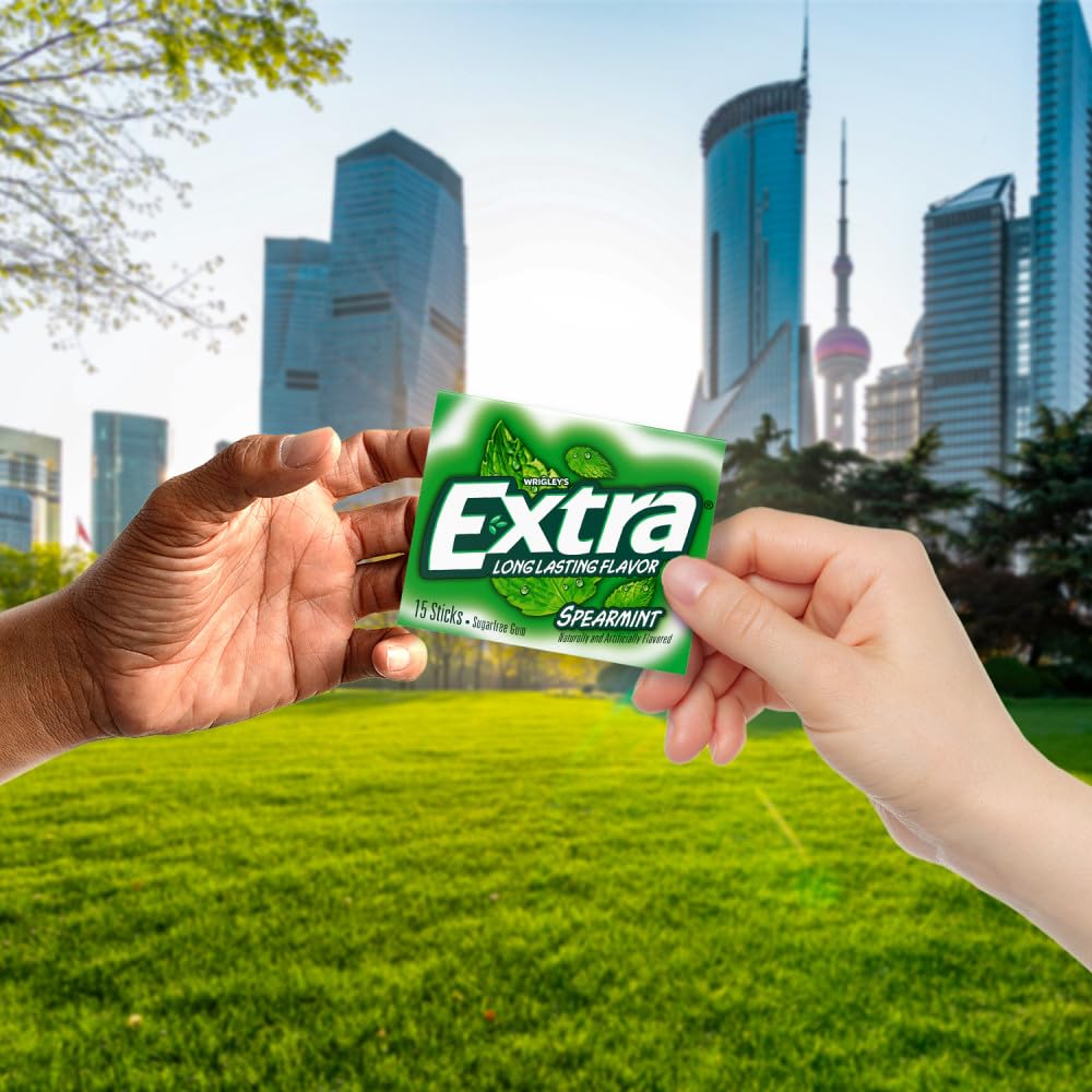 Extra Gum Spearmint Sugarfree Gum Bulk, Individually Wrapped, Perfect for Long Lasting Fresh Breath at School, Work & Travel 15 Count, Pack of 10 - Image 6