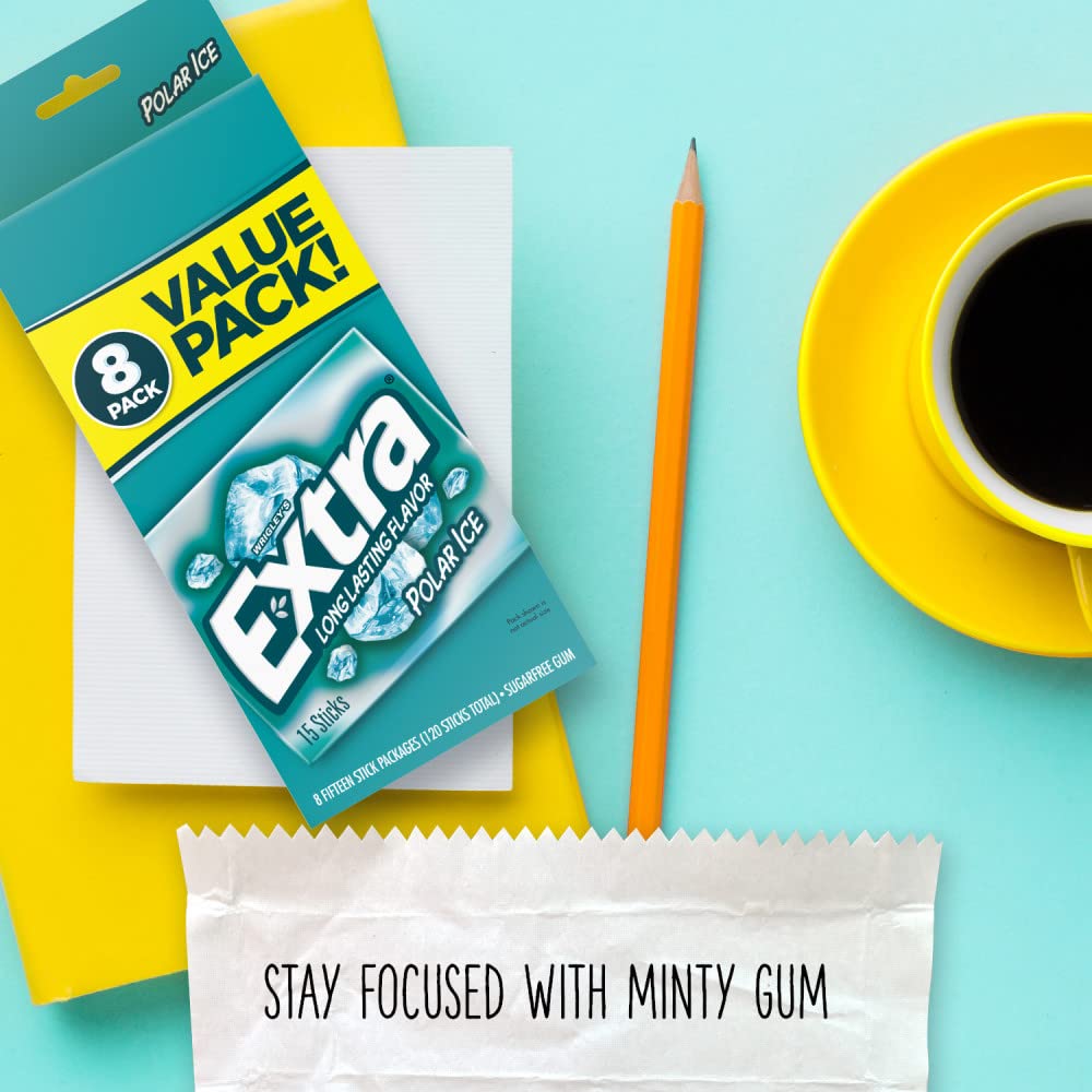 EXTRA Polar Ice Gum Sugar-Free, 8 Ct/Box, Pack of 6 (48 Count Total), Bulk Mint Gum - Image 5