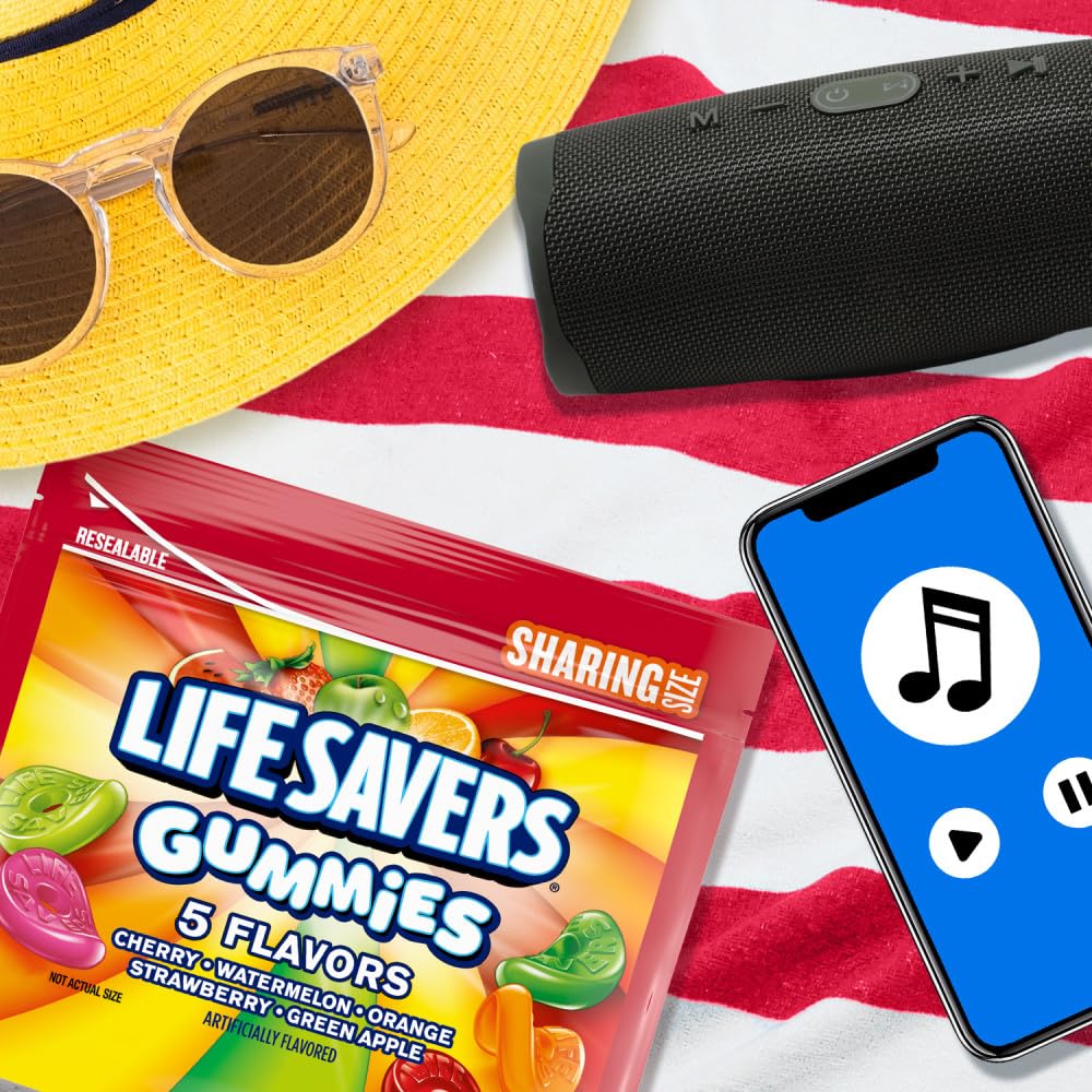 LIFE SAVERS GUMMIES 5 Flavors Gummy Summer Candy, Sharing Size, 14.5 oz Bag - Image 6