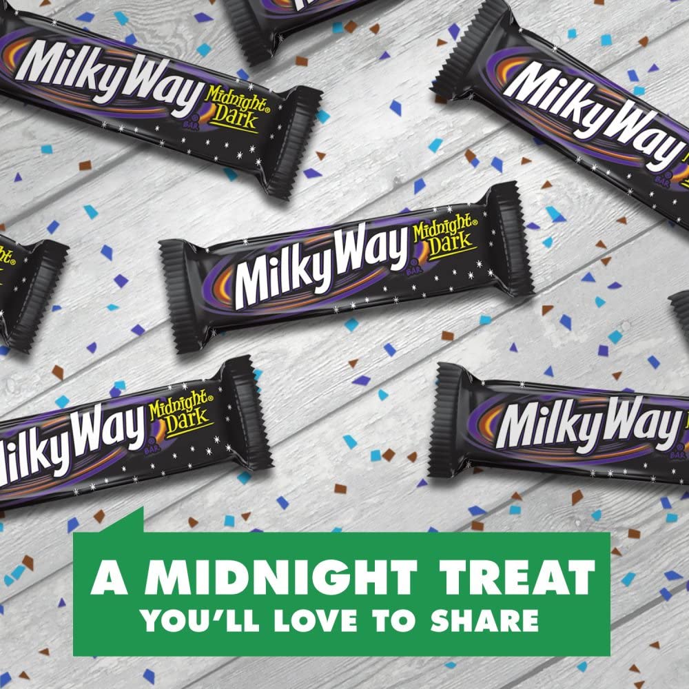 MILKY WAY Dark Chocolate Candy Bars, Midnight Dark, Full Size, 1.76 oz (Pack of 24) Chocolate Bars Bulk - Image 4