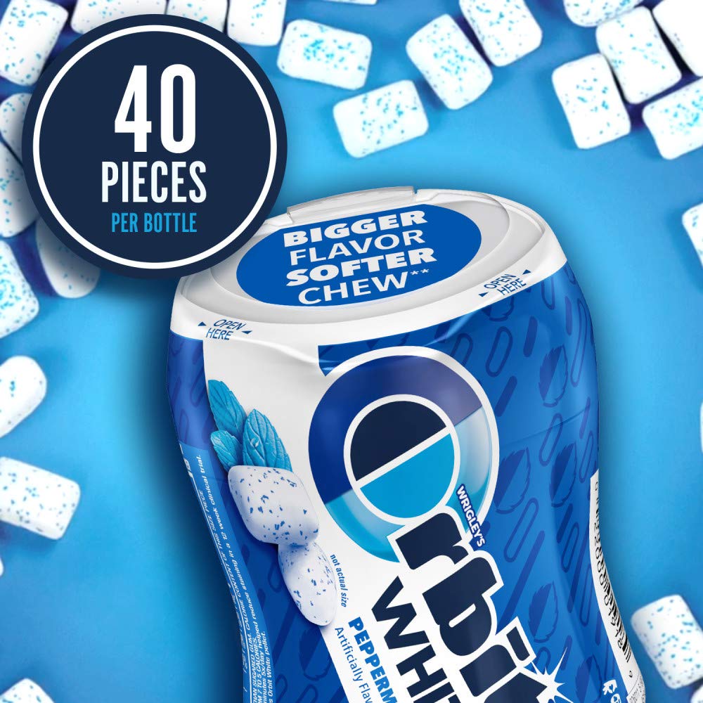 ORBIT Gum White Peppermint Sugar Free Chewing Gum Bulk Pack, 40 Piece Bottle (Pack of 4) - Image 6