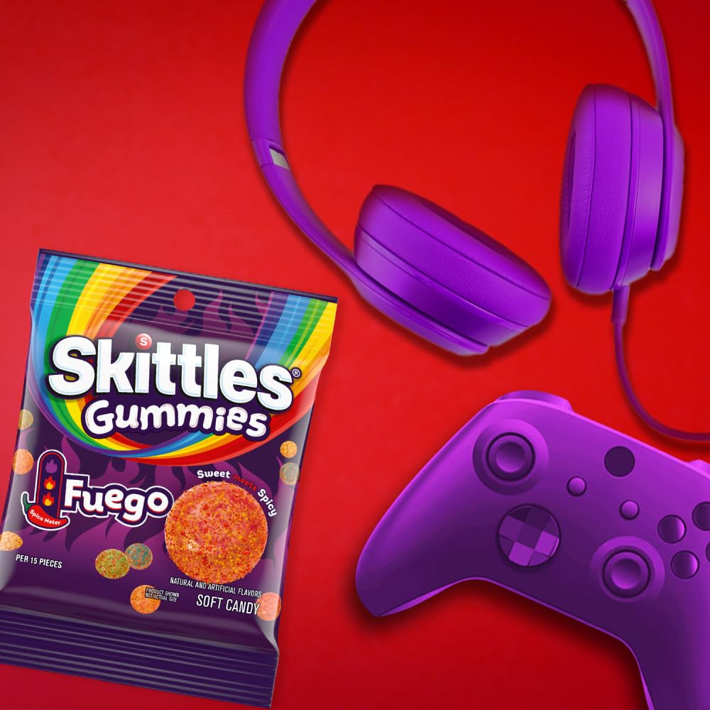 SKITTLES GUMMIES Fuego Sweet and Spicy Gummy Candy, 5.8 Oz Bag, 12 Pack - Image 7