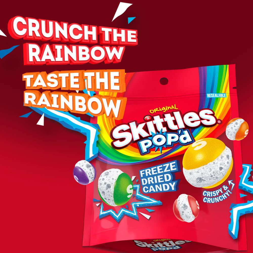 SKITTLES POP'd Originals Freeze Dried Candy, Freeze Dried Snacks, 5.5 Oz Bag - Image 3