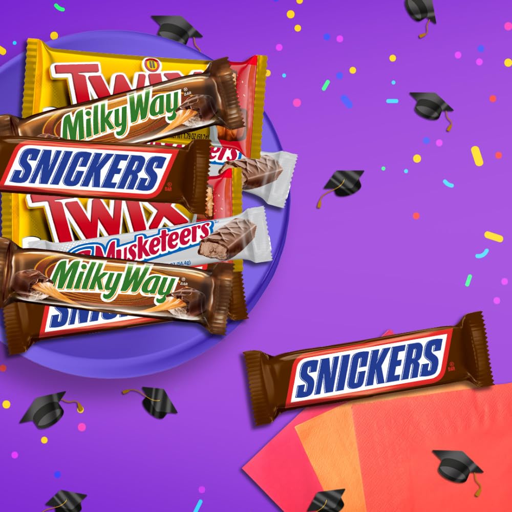 SNICKERS, TWIX, MILKY WAY & 3 MUSKETEERS Individually Wrapped Variety Pack Full Size Milk Chocolate Candy Bars Bulk Assortment, 33.31 oz, 18 Bars - Image 6