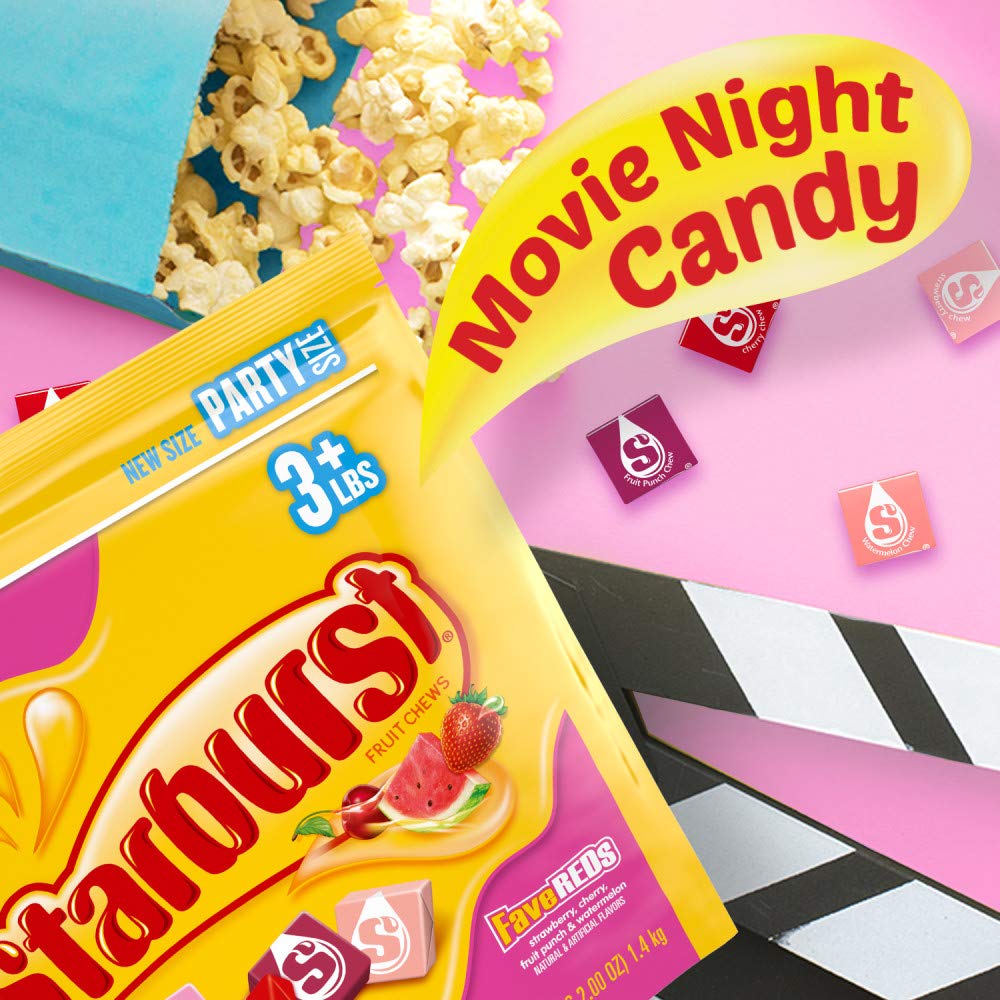 STARBURST Fruit Chews Candy - FaveREDS STARBURST Candy Bulk Individually Wrapped, Party Size Bag, 50 oz, Pack of 1 - Image 6