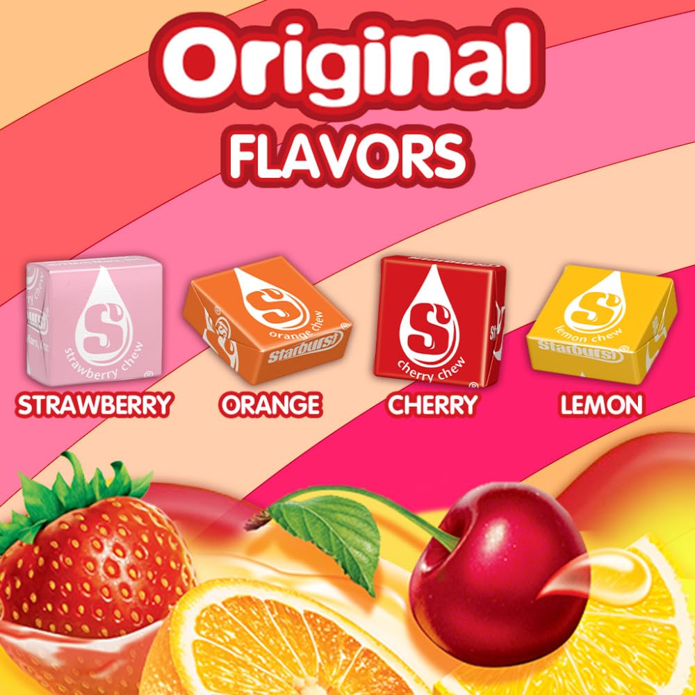 STARBURST Original Full Size Fruit Chews Candy Bulk, Chewy Candy for Parties, 2.07 oz (36 Single Packs) - Image 5