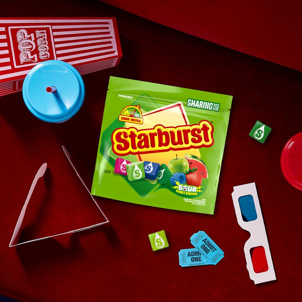 STARBURST Sour Chewy Candy Individually Wrapped Fruit Chew, Sharing Size, 15.6 Oz Resealable Bag - Image 9